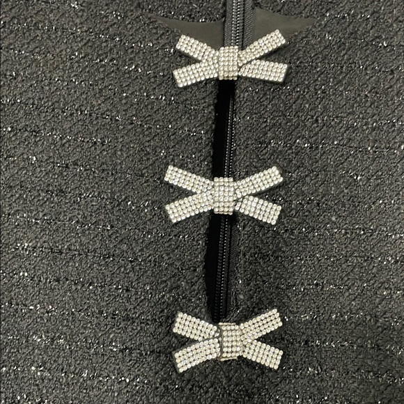 Vici Black Midi Dress with Silver Accents - Picture 5 of 5